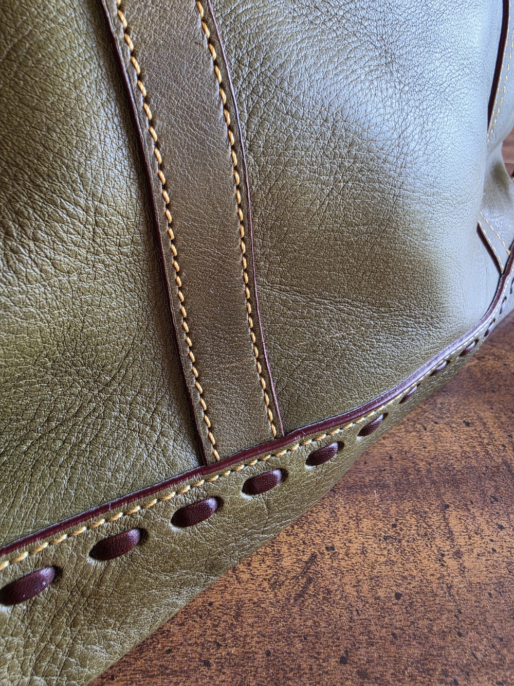 Dooney & Bourke Olive Green Florentine Leather Satchel Bag - Picture 9 of 16